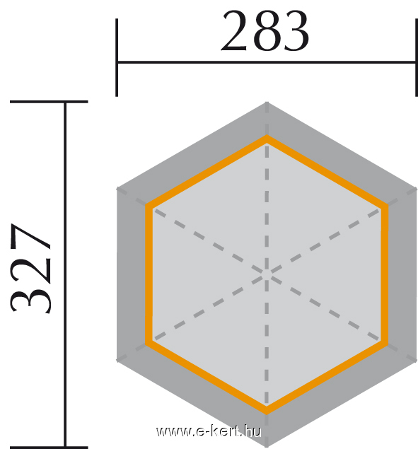 Hatszögletű pavilon alaprajza Weka 233