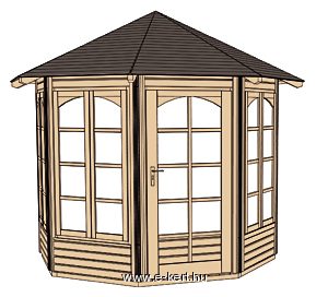 Kertipavilon körben ablakos kivitel szerkezeti rajza Pavilon szerkezete Weka 234