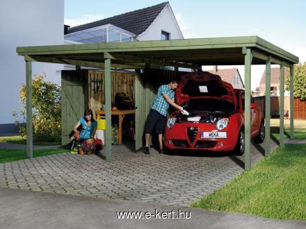 nyitott garázs