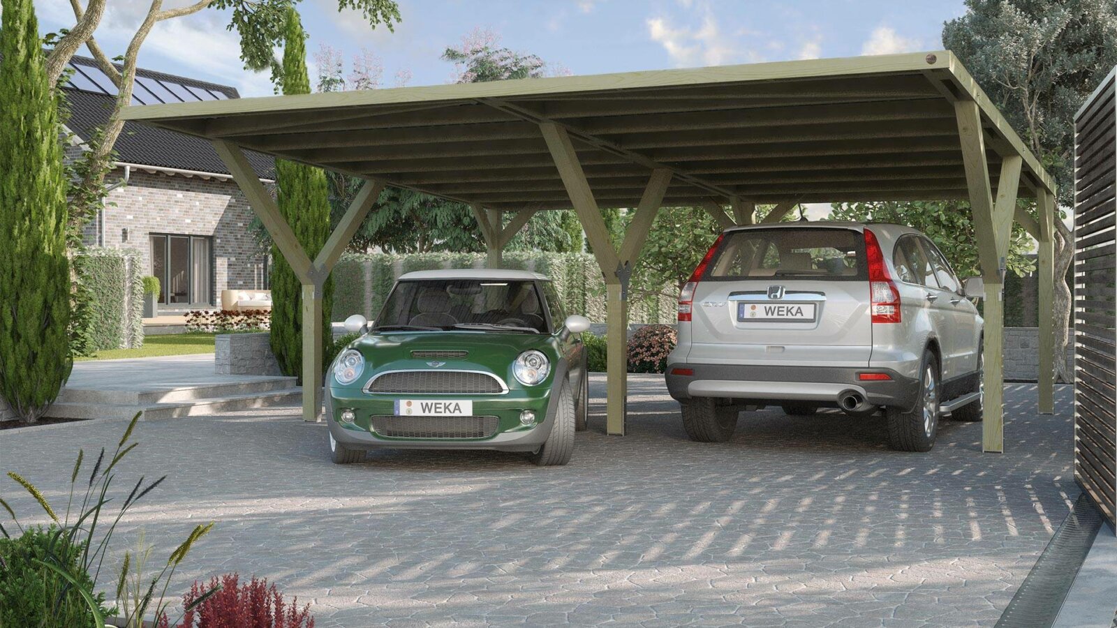 Autóbeálló nyitott garázs Carport