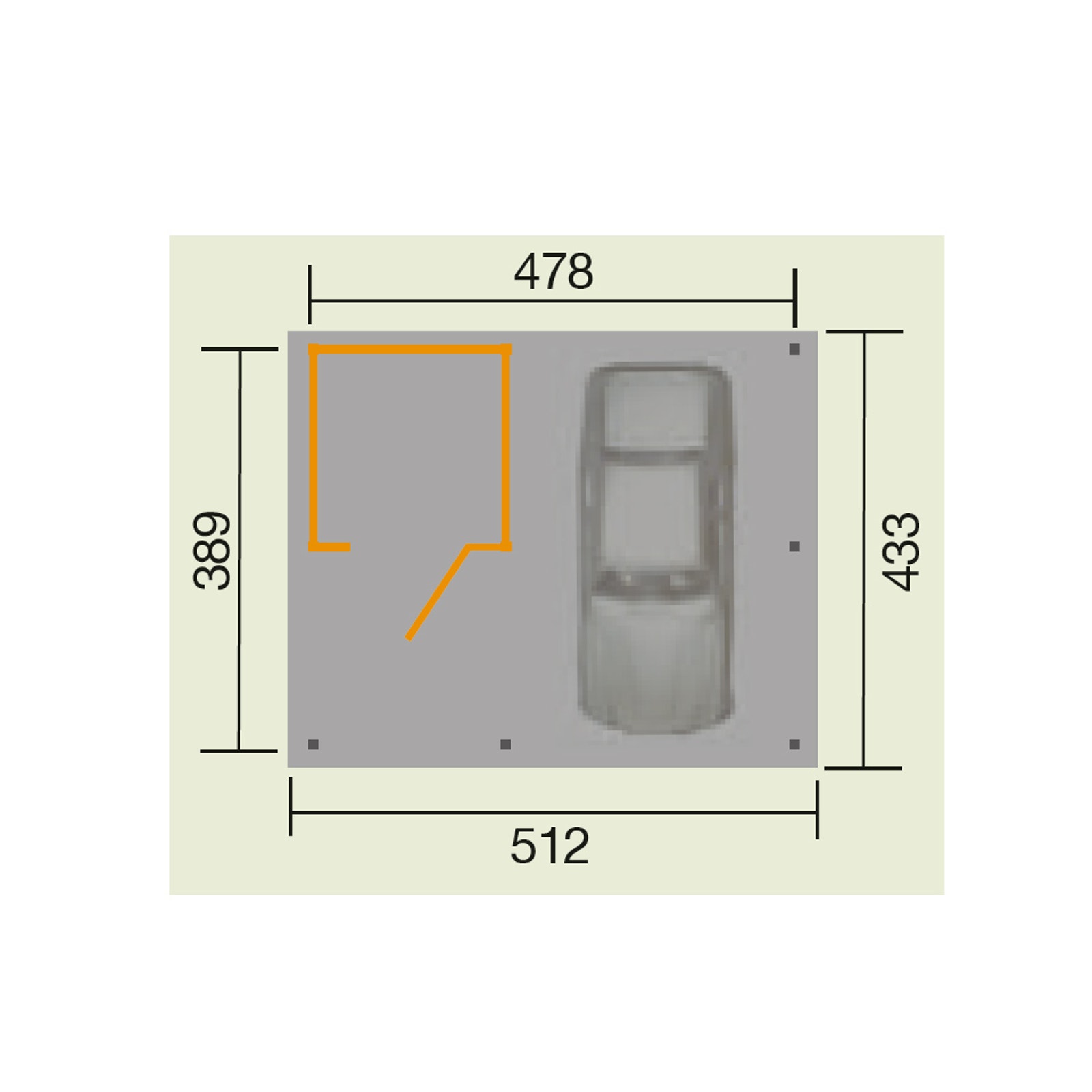 Kocsibeálló nyitott garázs 607/5242 - Image 2