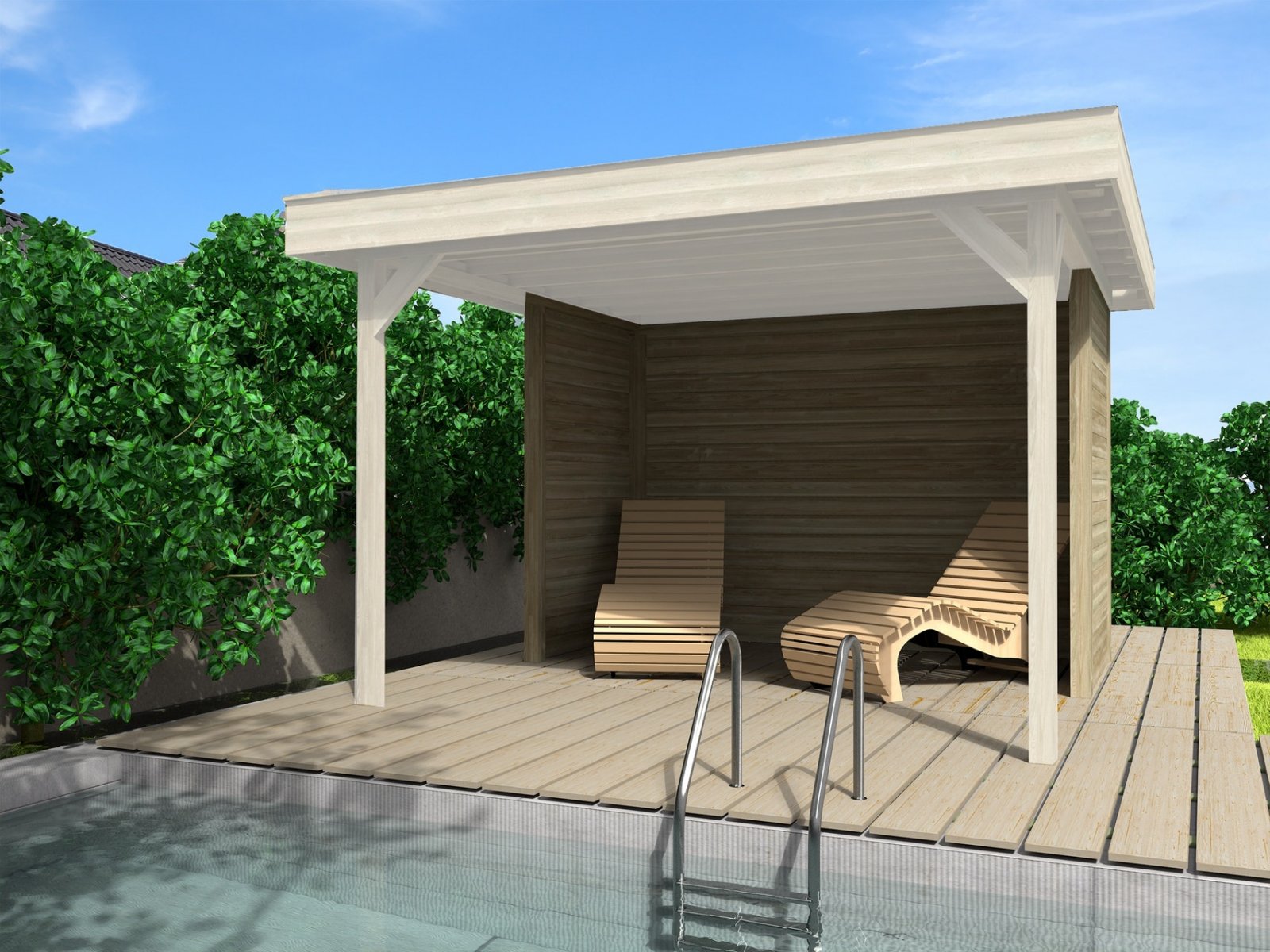 Pavilon lapostetős Weka szaletli hátfallal