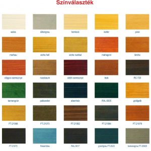 Remmers lazúr alap színskála