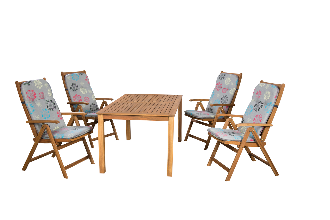 Keményfa kerti bútor 727-es nyugszék párnákkal