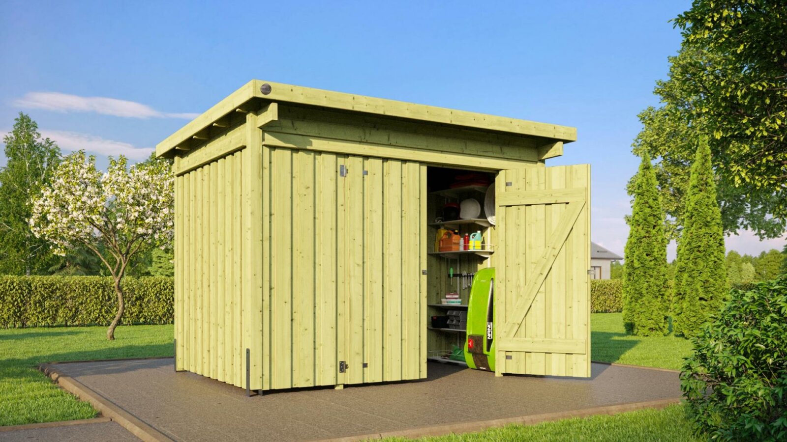 Szerszámtároló kerékpártároló Weka faház