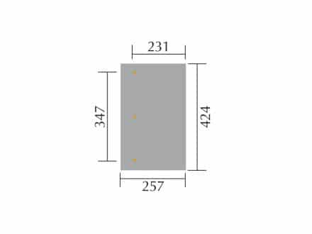 Terasztető méretei 424x257 cm