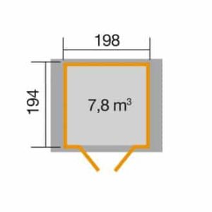 Szerszámtároló faház 316 - 198x194 cm, natúr kezeletlen faanyag