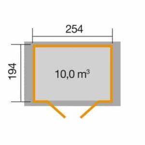 Szerszámtároló faház 316 - 254x194 cm, natúr kezeletlen faanyag