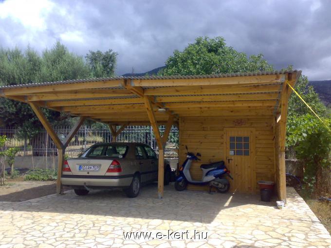 Nyitott garázs építés kiegészítőkkel