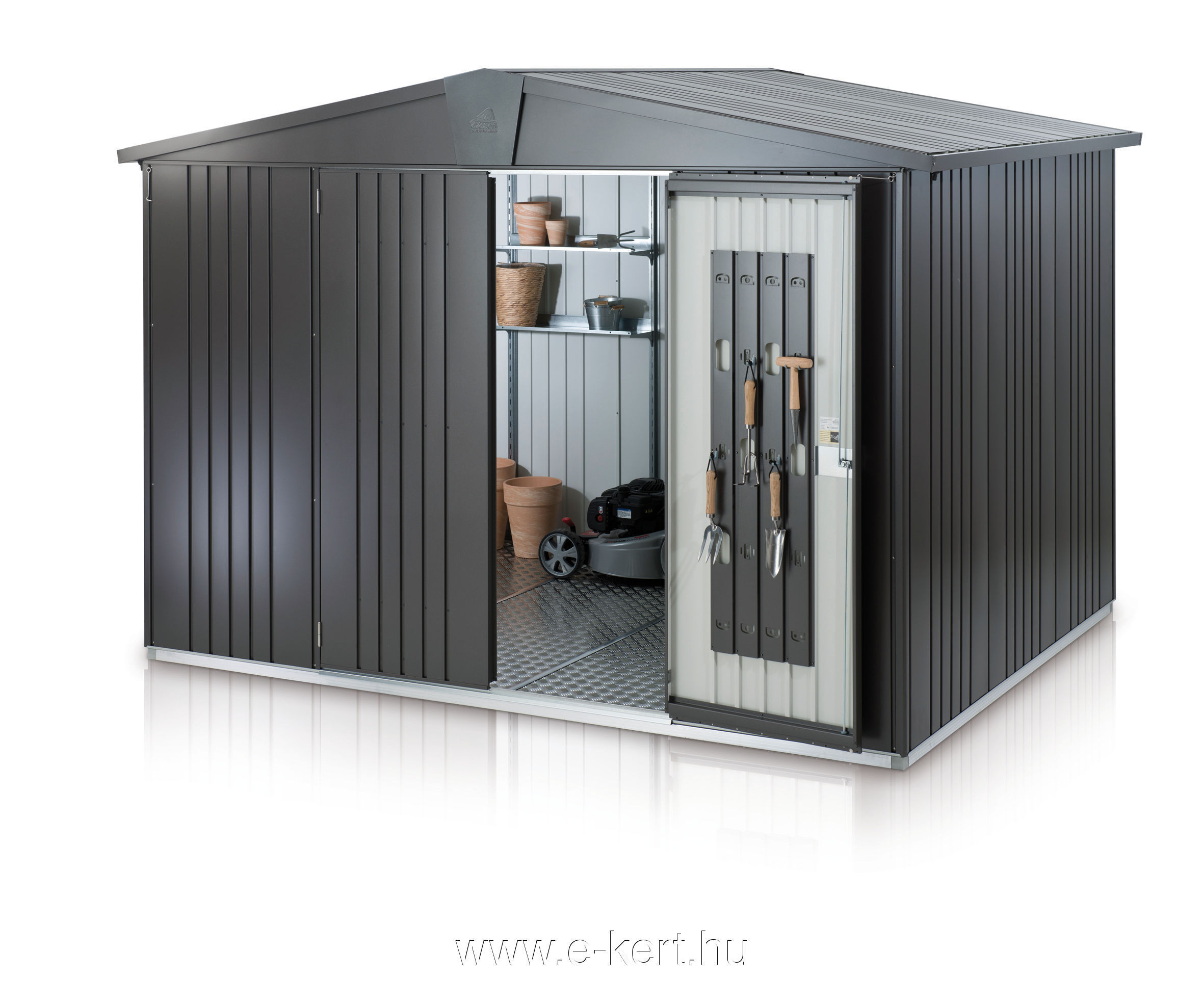 Europa fém kerti ház sötétszürke