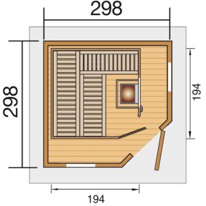 Szaunaház alaprajz 149 Weka szaunaház 149 alap méretei