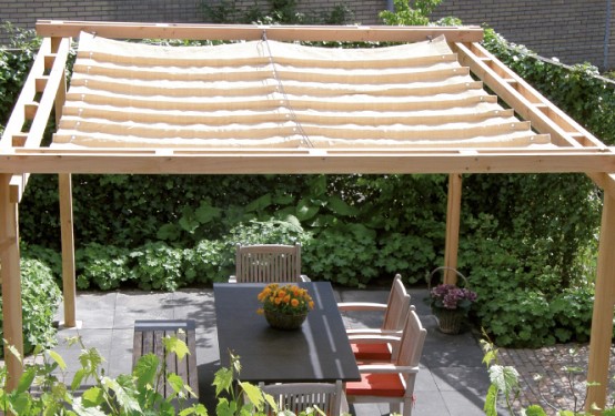 Elhúzható pergola árnyékoló 370x500cm terasz napvédelem