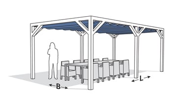 Elhúzható pergola árnyékoló 370x500cm terasz napvédelem - Image 9
