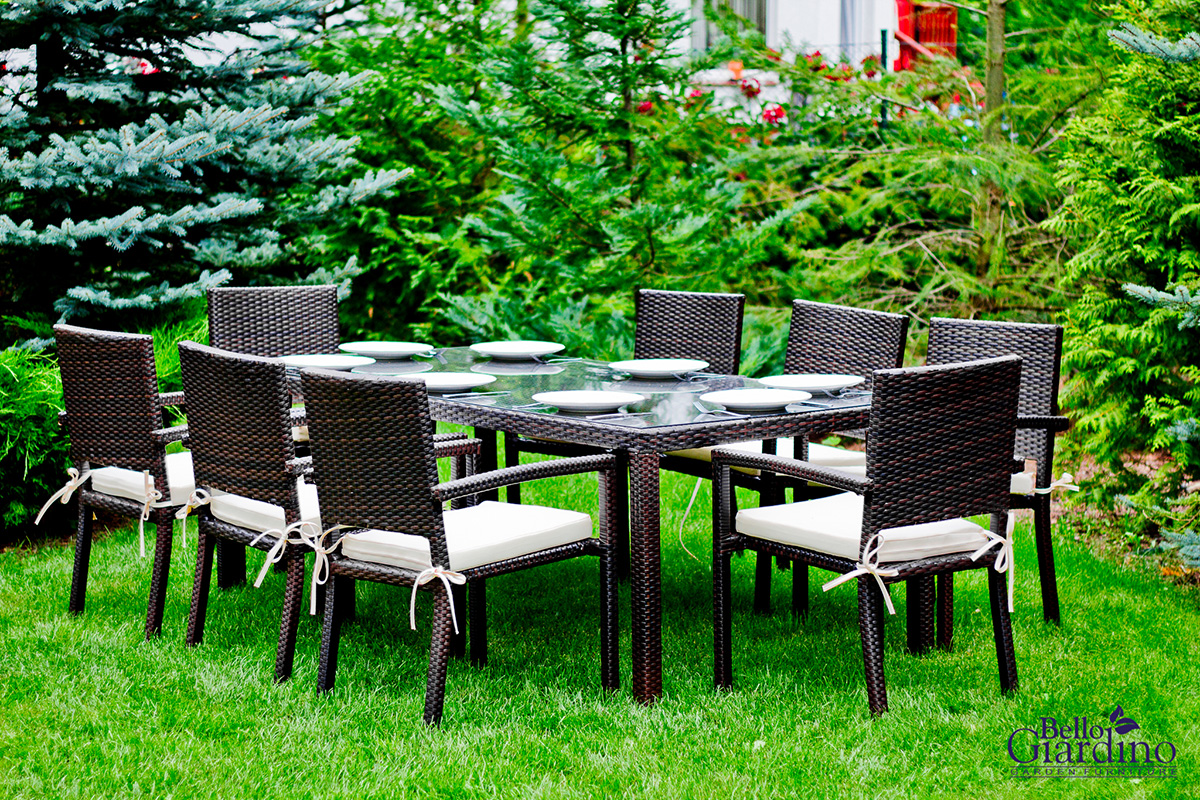 Időjárásálló rattan kerti bútor Ombroso kerti párnákkal együtt