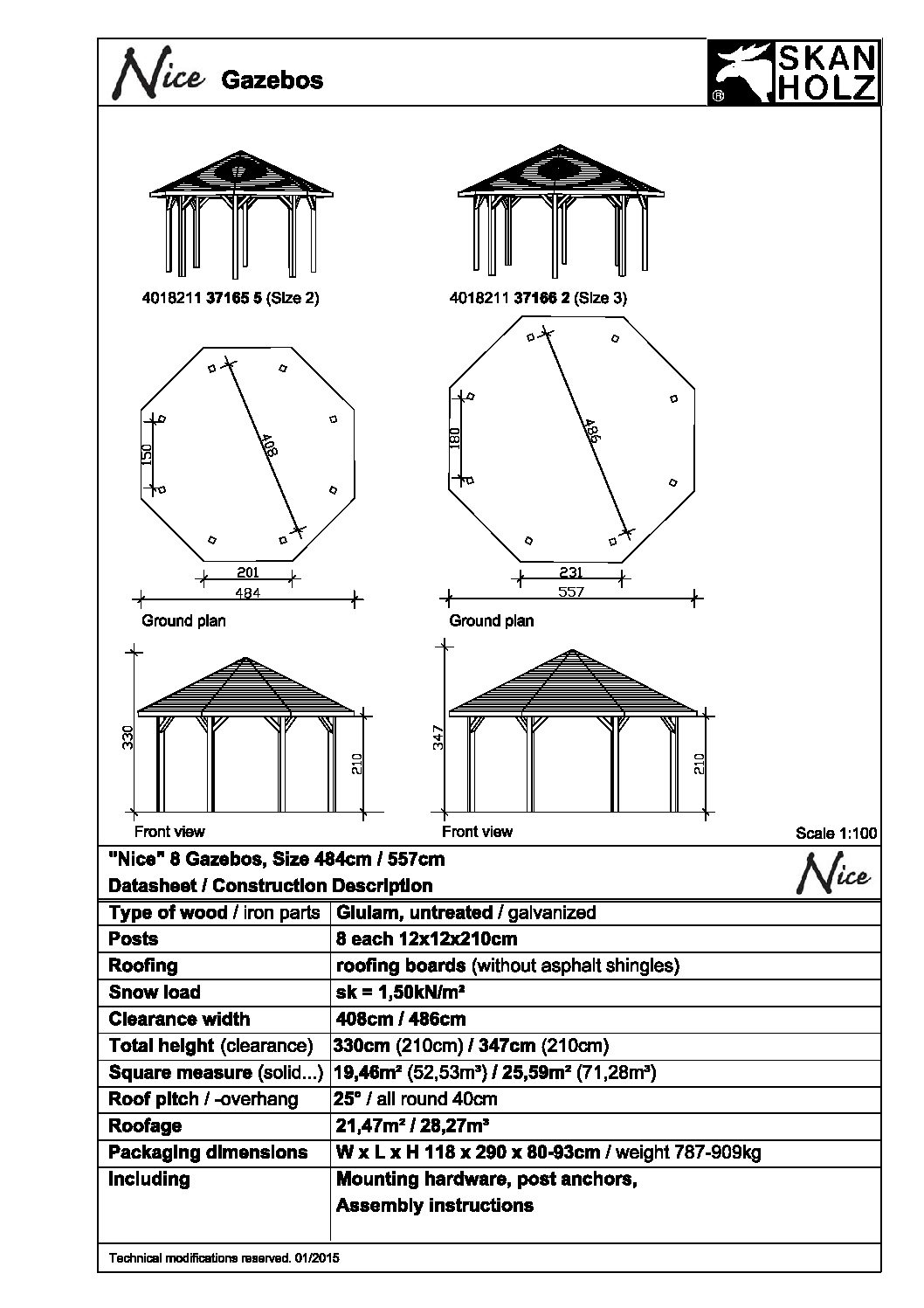 Nyolcszögletű kerti pavilon Nice371 - Image 12