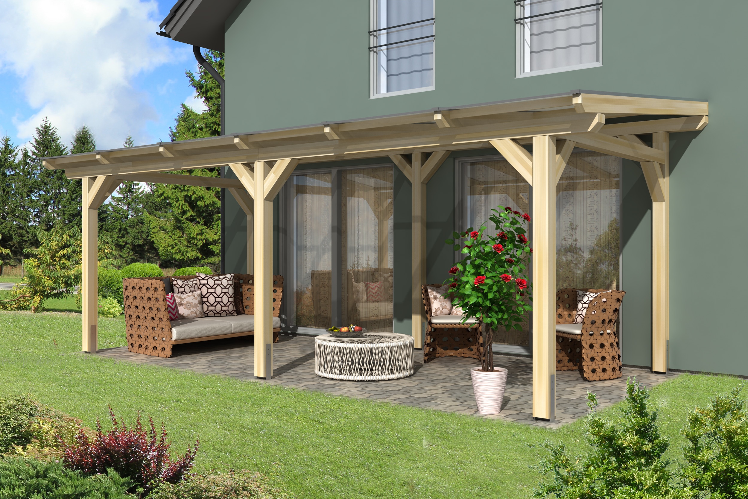 Terasz tető vagy garázs szabadon álló kivitel