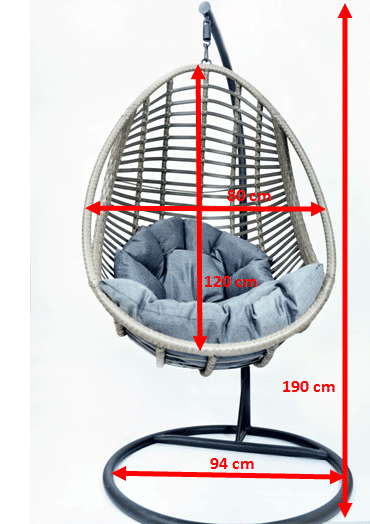 Bellissimo rattan függőfotel párnával