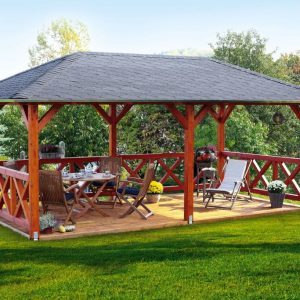 Nagyméretű kerti pavilon építés fából Orleans