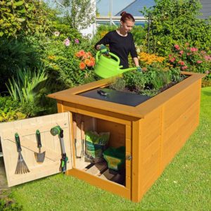 Magaságyás fából szerszámtárolóval