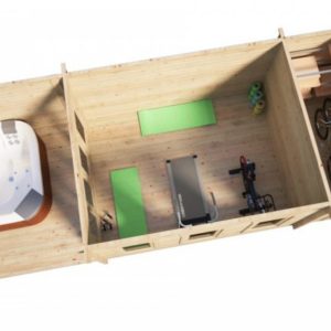 Szaunaház kerti pihenő faház szerkezeti képe