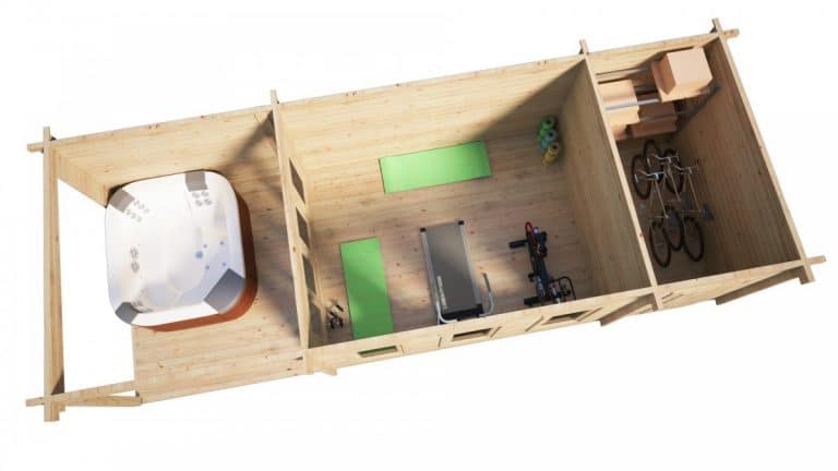 Szaunaház kerti pihenő faház szerkezeti képe