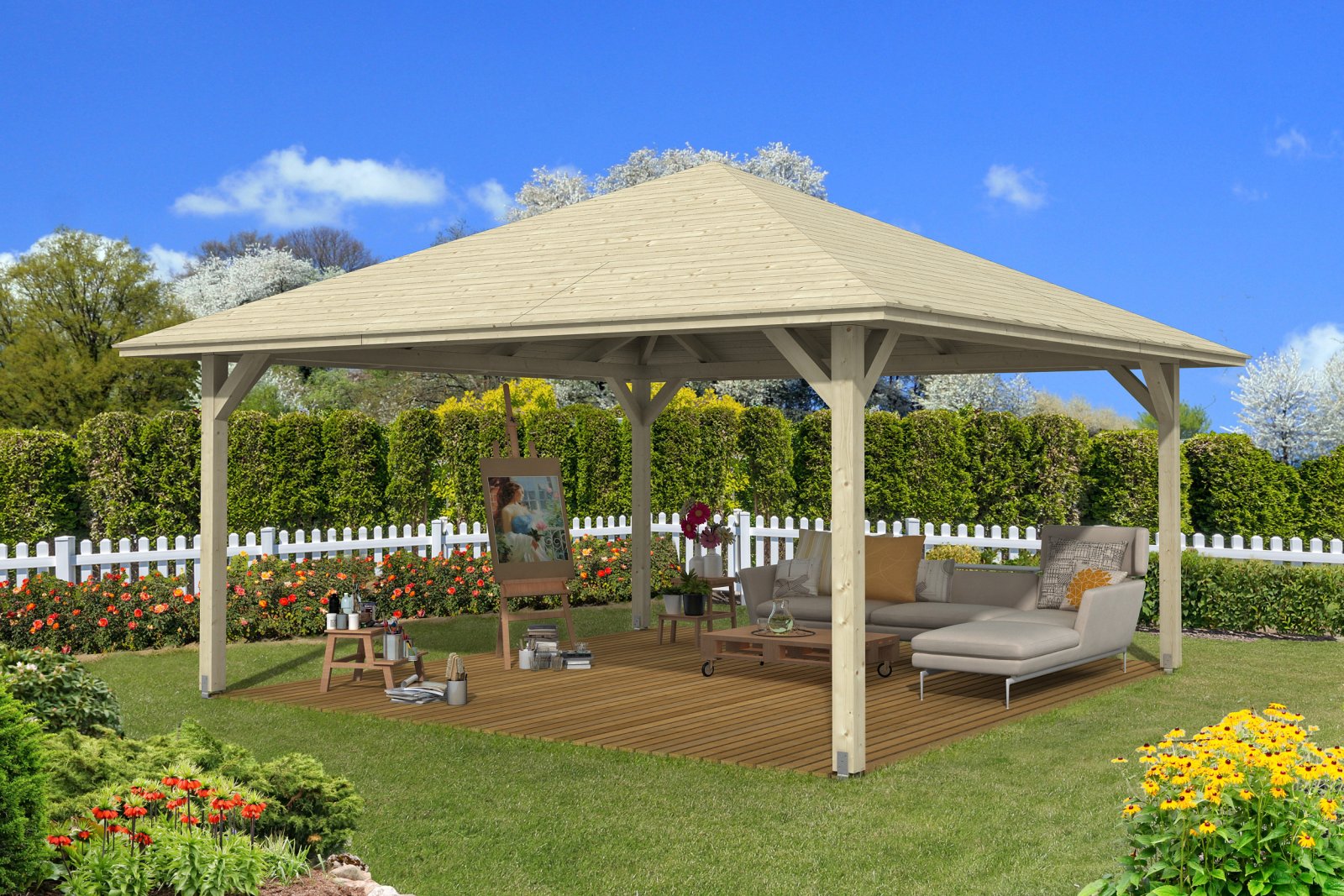 Négyszögletű pavilon szaletli Cannes