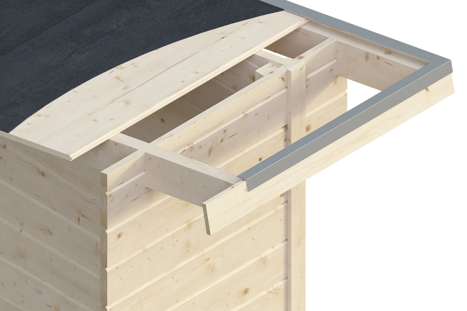 Szerszámtároló faház tető