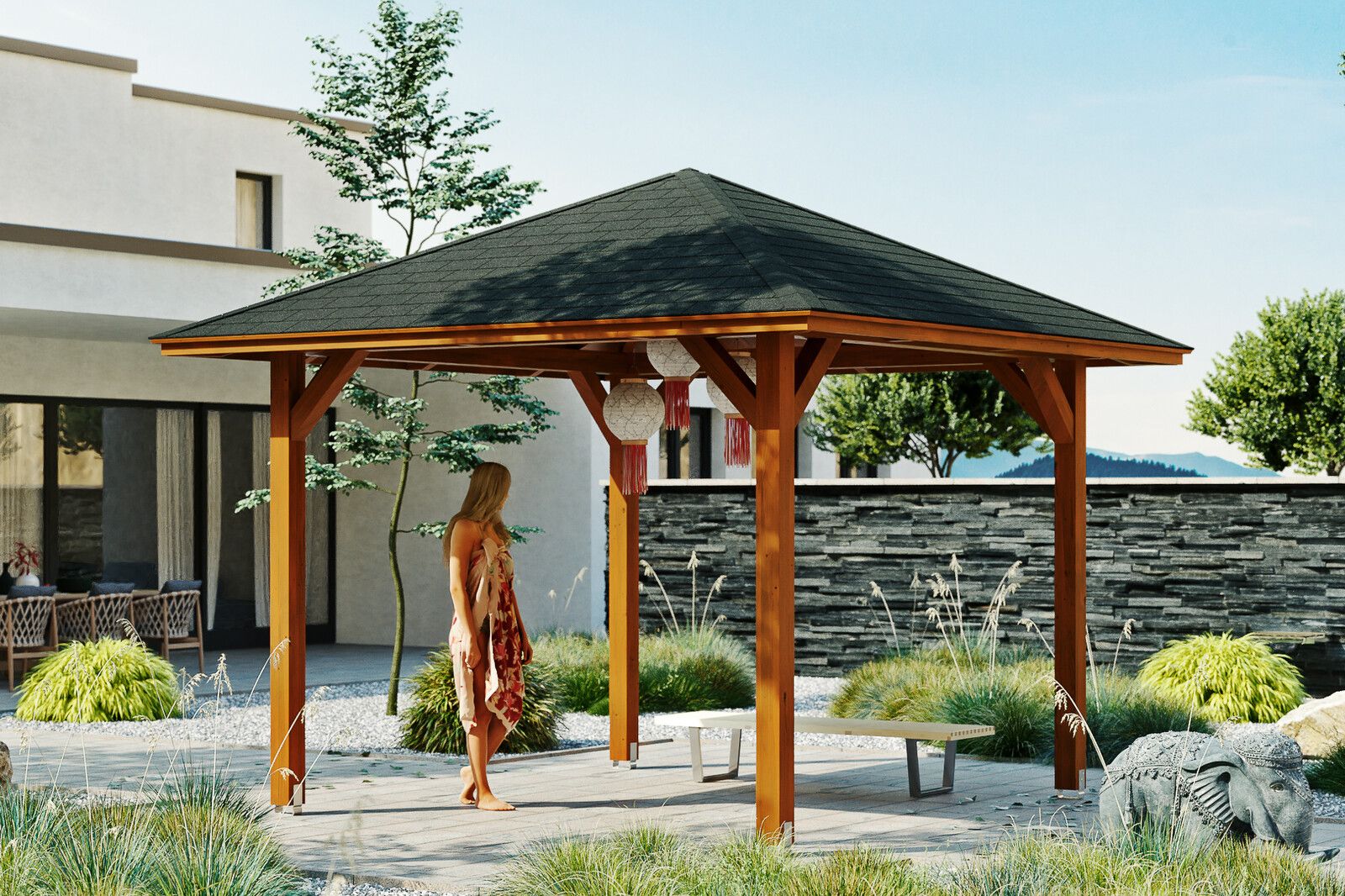 Cannes szaletli pavilon barna