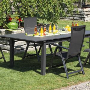 Alumínium kerti bútor garnitúra bővíthető asztallal Chcago Flair karfás székkel