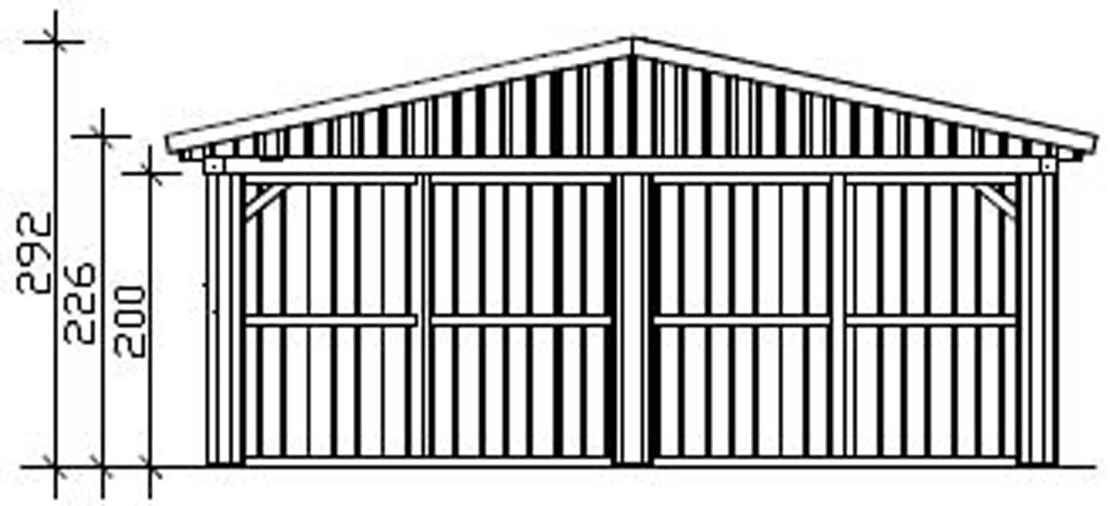 Falun 2 zárt garázs faház méretei