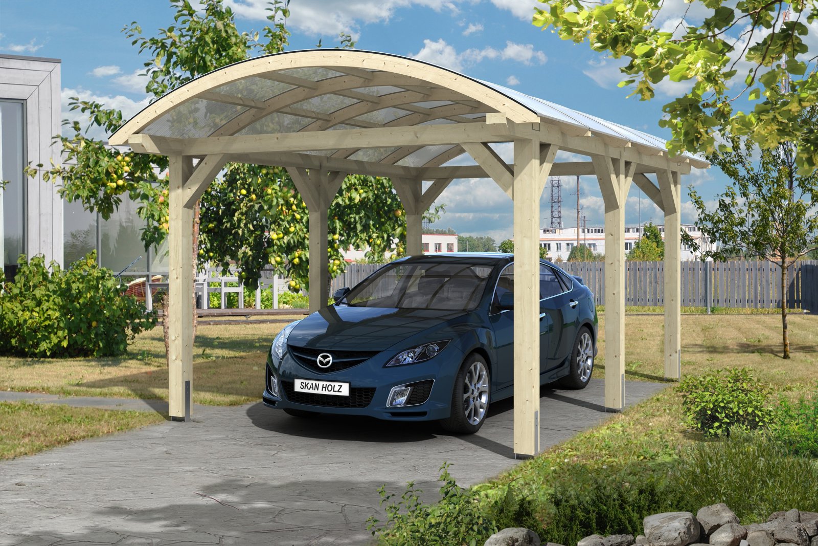 Garázstető polikarbonát tetővel