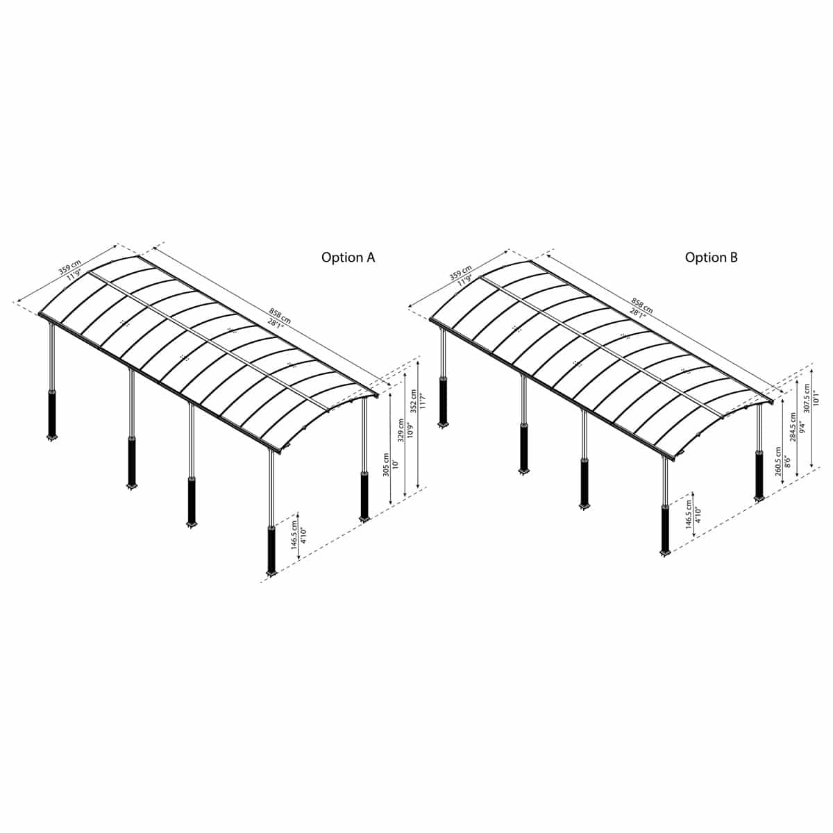 Carport Arcadia8500 Alpine Kit