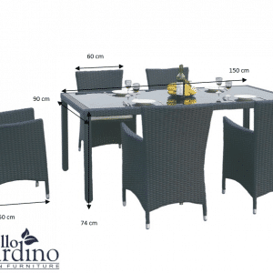 Rattan kerti bútor étkező