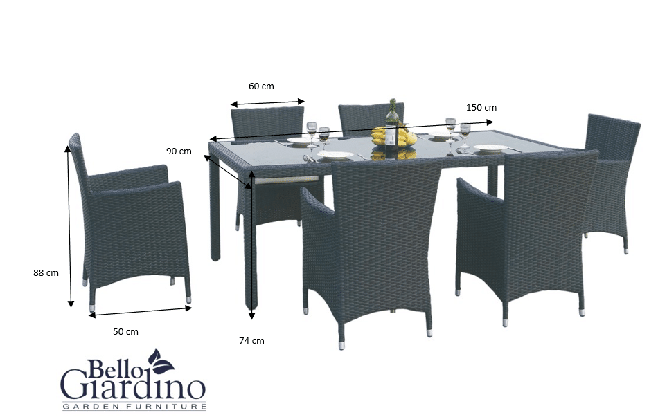 Rattan kerti bútor étkező