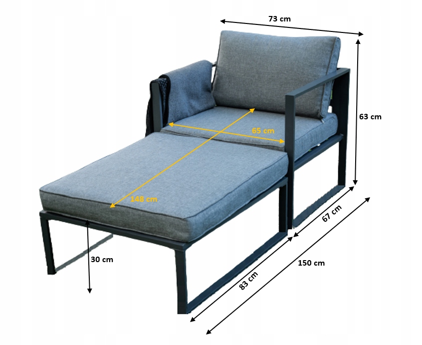 Napozóágy kerti bútor méretei