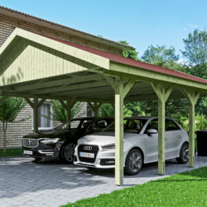 Autóbeálló garázs építés Saknholz Wallgau Carport 620x750cm