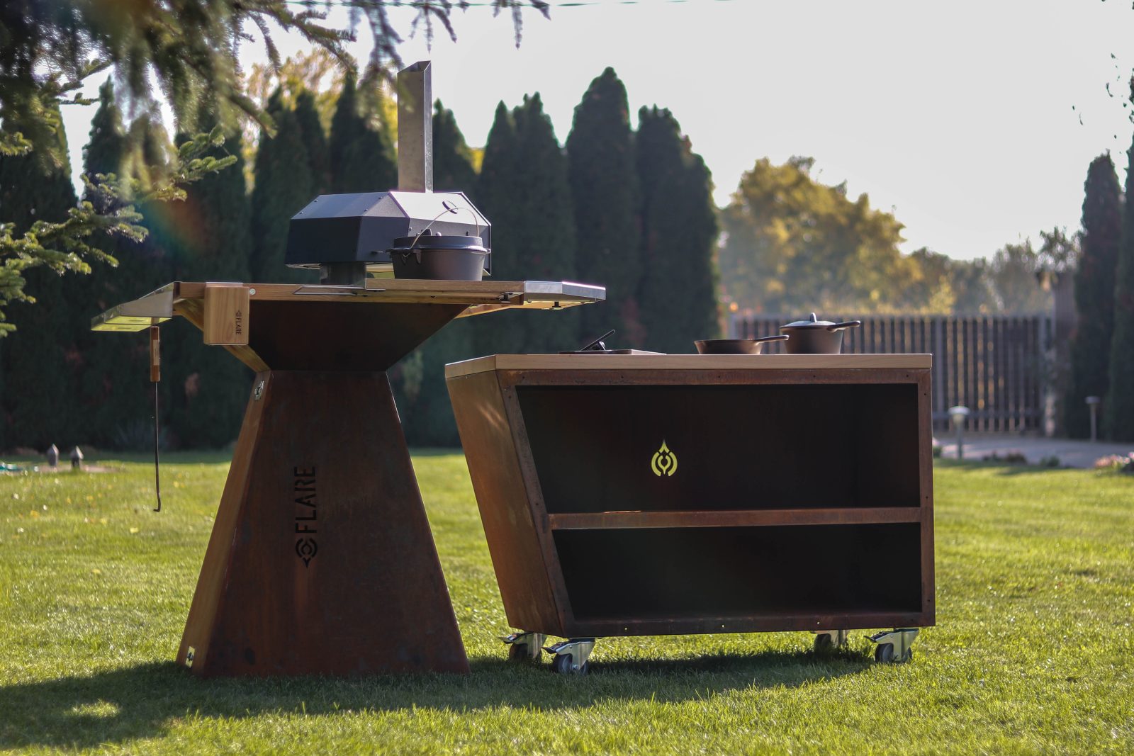 Többfunkciós kerti grill sziget