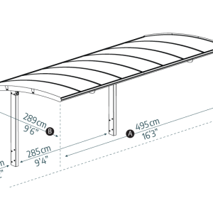 Palram Canopia Arizona garázs autóbeálló méretei