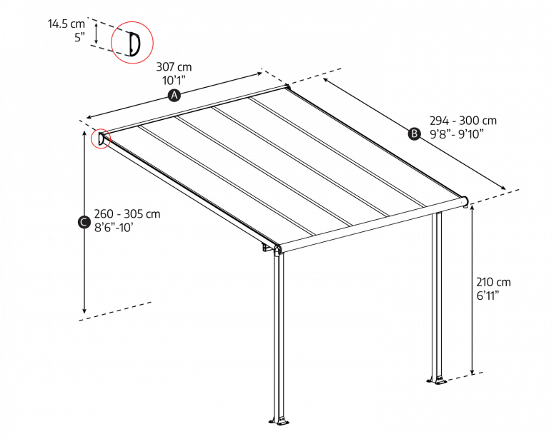 Terasztető Canopia Olympia 6méretben - Image 28