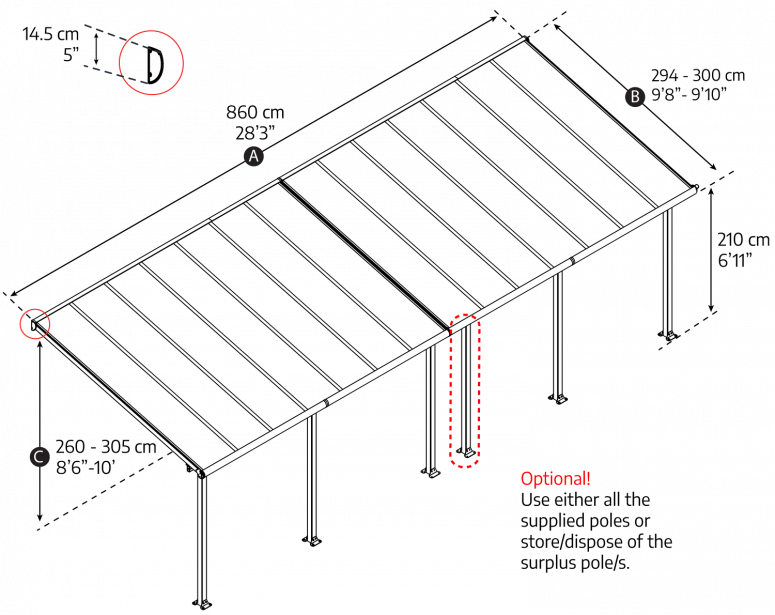 Terasztető Canopia Olympia 6méretben - Image 10