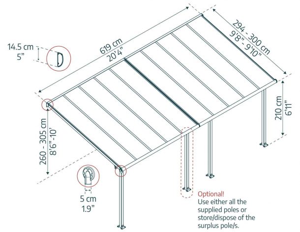 Nagyméretű terasztető építés Canopia Olympia