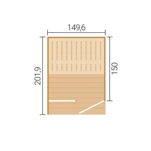 Szauna-mérete-Weka-szaunaház-Viira-191.0100 Viira szaunaház méretei